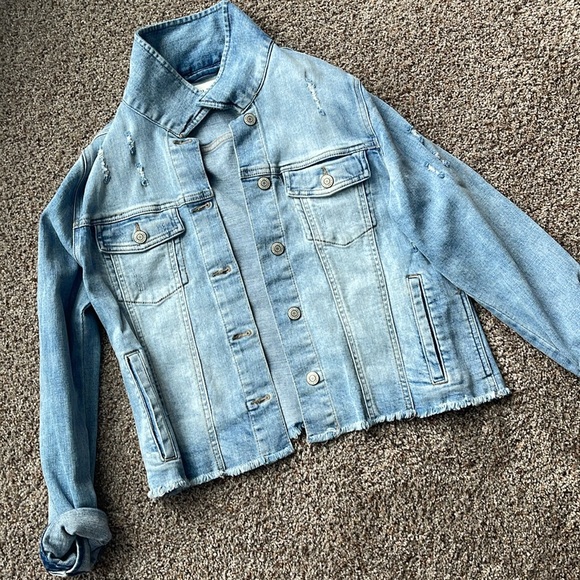 Eunina/Buckle distressed denim jacket size medium new - Picture 2 of 8